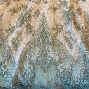 Vintage sage green lace over lay dress